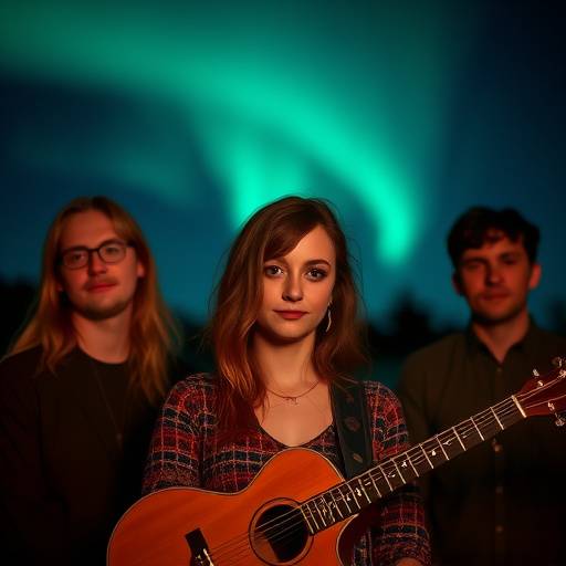 Promotional image of 'The Northern Lights', a local indie-folk band.