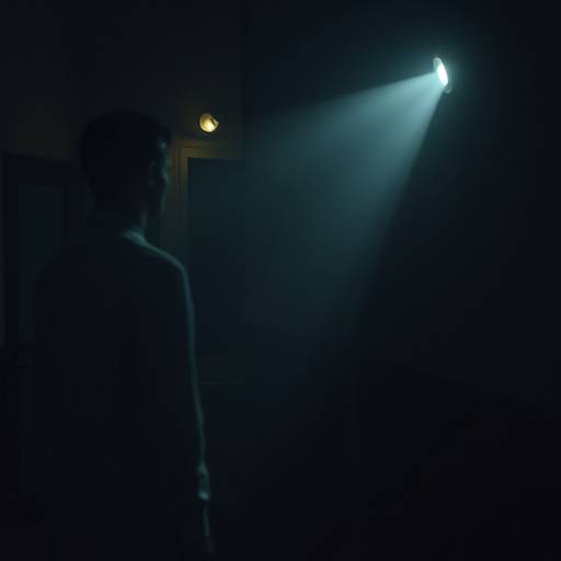 Still from the independent film 'Whispers in the Dark', featuring a suspenseful scene in a dimly lit room.